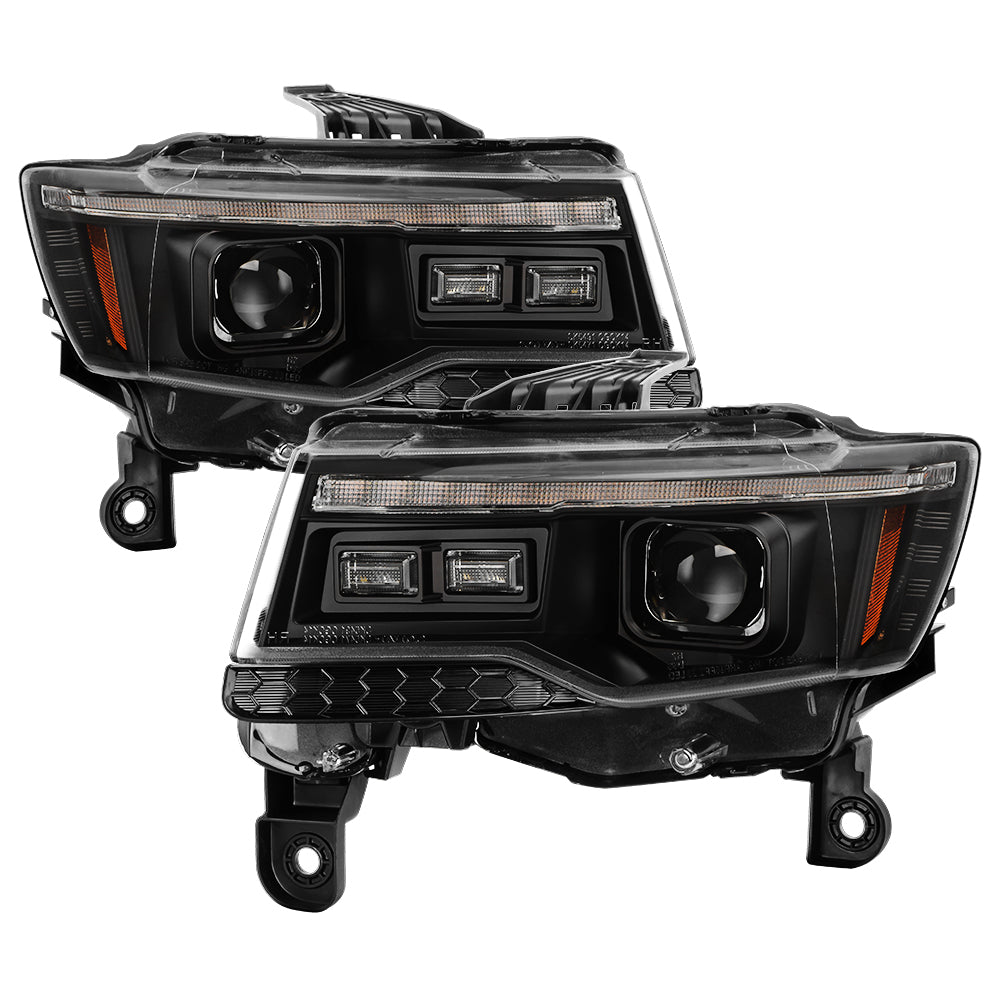 SPYDER 14-21 Jeep Grand Cherokee Proj Headlights - Halogen Model Only - PRO-YD-JGC14HALSI-SBGR-BK 5088949