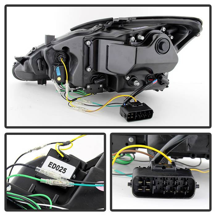 Spyder Lexus IS 250/350 2006-2010 Projector Headlights DRL Black PRO-YD-LIS06-DRL-BK 5080059