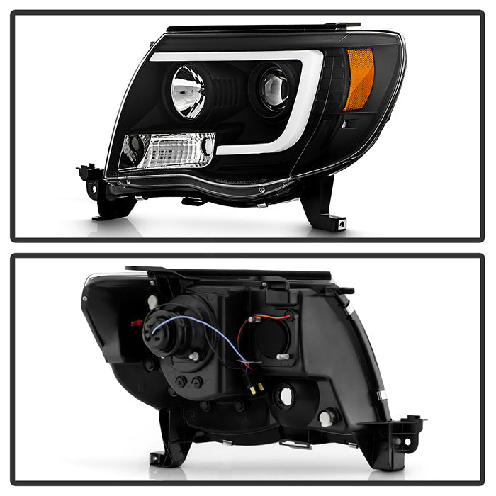 Spyder Toyota Tacoma 05-11 Projector Headlights - Light Bar DRL - Black PRO-YD-TT05V2-LB-BK 5084514