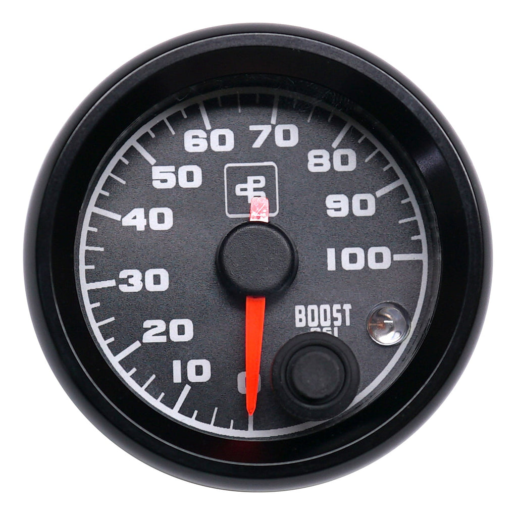 Power Driven Black 2-1/16" 100 psi Boost Gauge with Warning