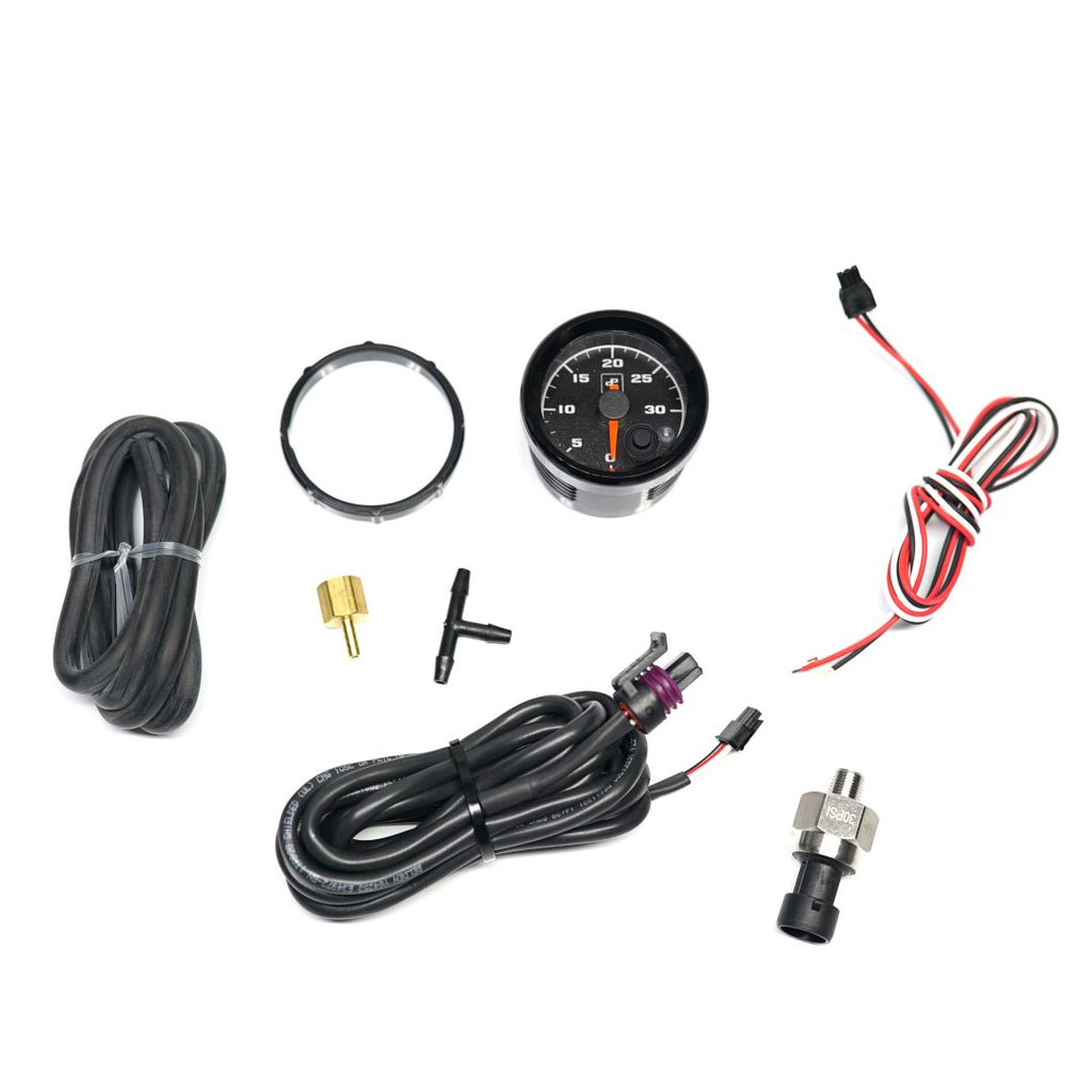 Power Driven Black 2-1/16" 30 psi Boost Gauge with Warning