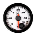 Power Driven White 2-1/16" 30 psi Fuel Pressure Gauge with Warning