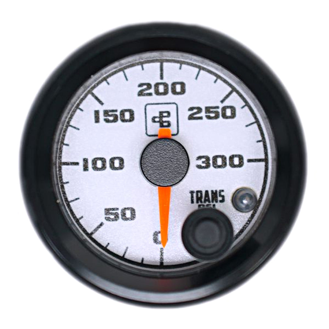 Power Driven Black 2-1/16" 300 psi Transmission Line Pressure Gauge with Warning Light