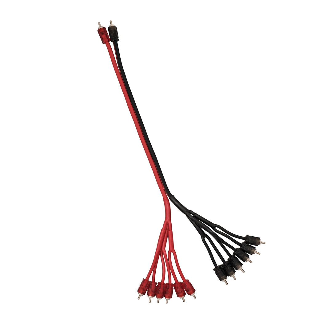 Level 2 RCA 100% Copper OFC Y Connector 2 MALE to 12 MALE 1.5 Feet - RED
