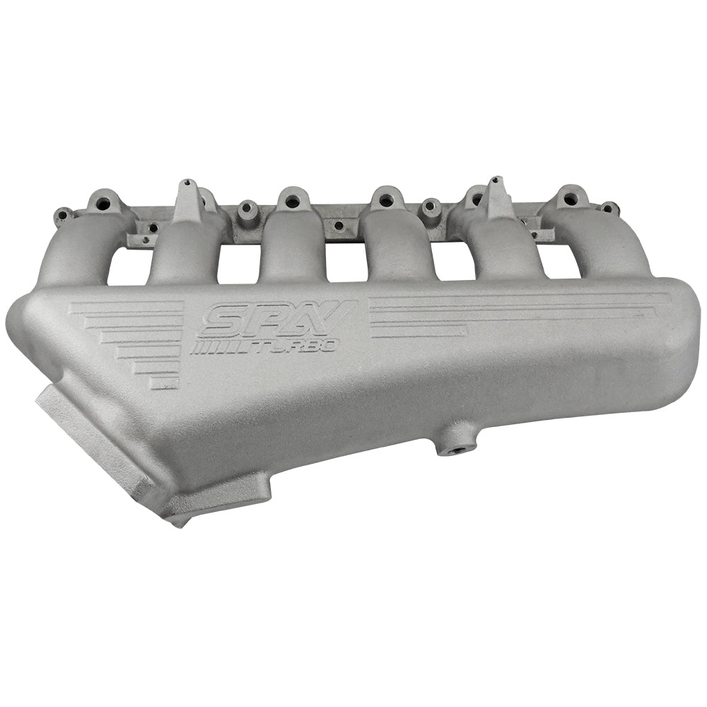 TWIN SCROLL TOP MOUNT CAST TURBO MANIFOLD V-BAND WASTEGATE + CAST ALUMINUM INTAKE MANIFOLD OEM THROTTLE for BMW E36 325 328 M3 (M50/M52/M54)
