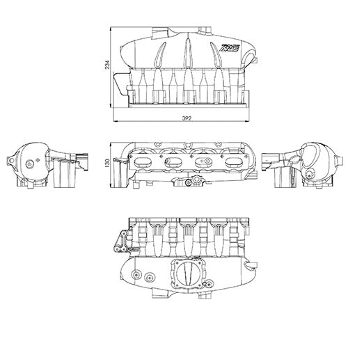VW AUDI 2.0T FSI / 2.0 TSI aluminum intake manifold - Black