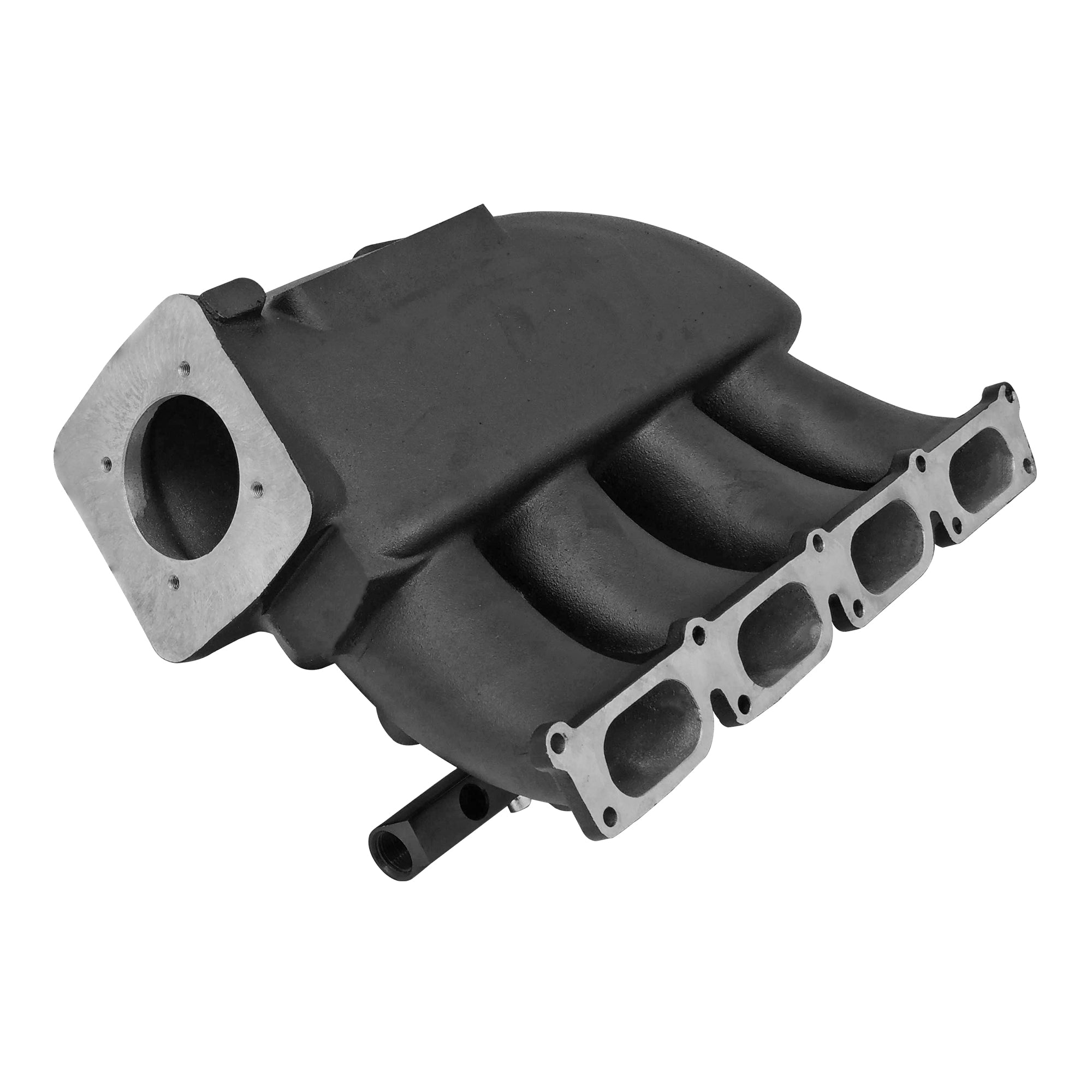 Cast Aluminum Intake Manifold for transverse VW/AUDI 1.8T - 4 injectors Fuel Rail Kit (right side OEM throttle) - Black