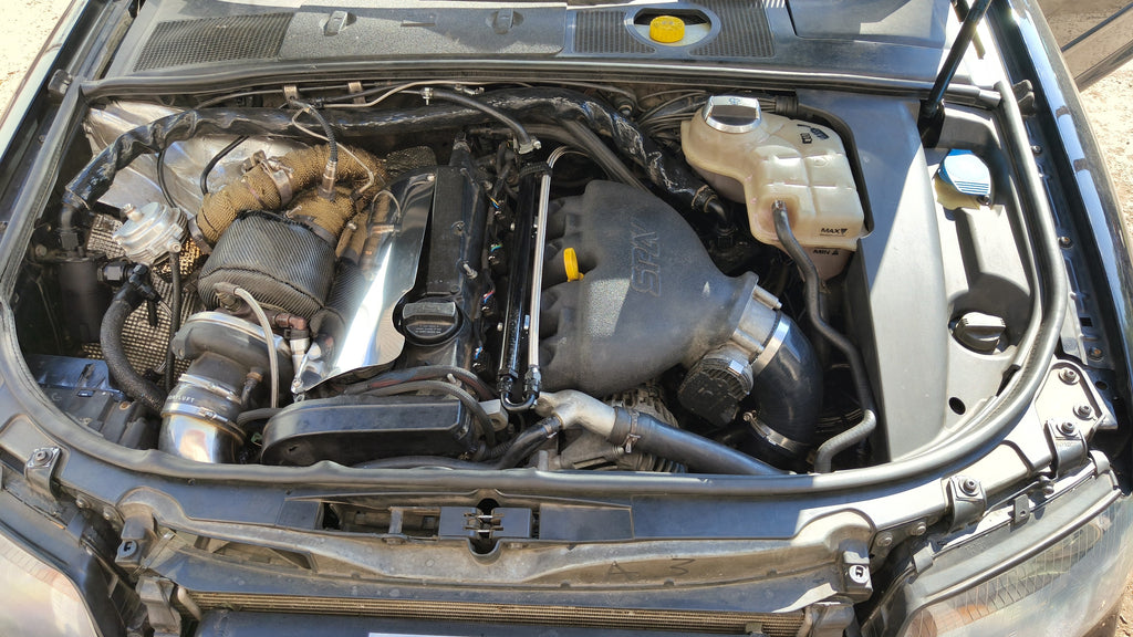 Cast Aluminum Intake Manifold for longitudinal VW/AUDI 1.8T with 8 injectors Fuel Rail Kit (OEM throttle)