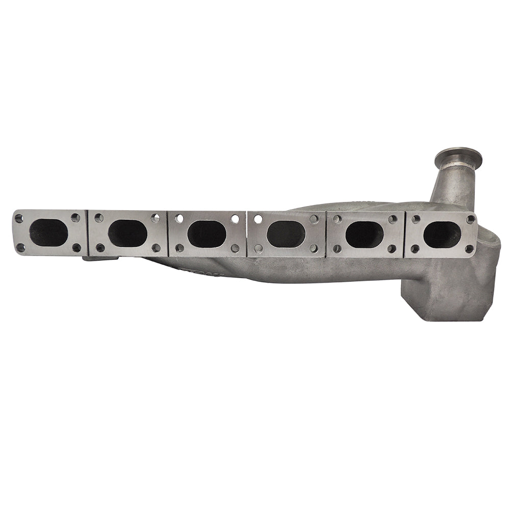 TWIN SCROLL TOP MOUNT CAST TURBO MANIFOLD V-BAND WASTEGATE + CAST ALUMINUM INTAKE MANIFOLD OEM THROTTLE for BMW E36 325 328 M3 (M50/M52/M54)