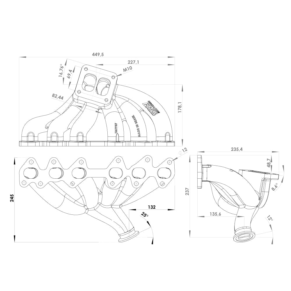 For 2JZ-GTE TOP MOUNT TWIN SCROLL TURBO MANIFOLD + INTAKEÂ MANIFOLD