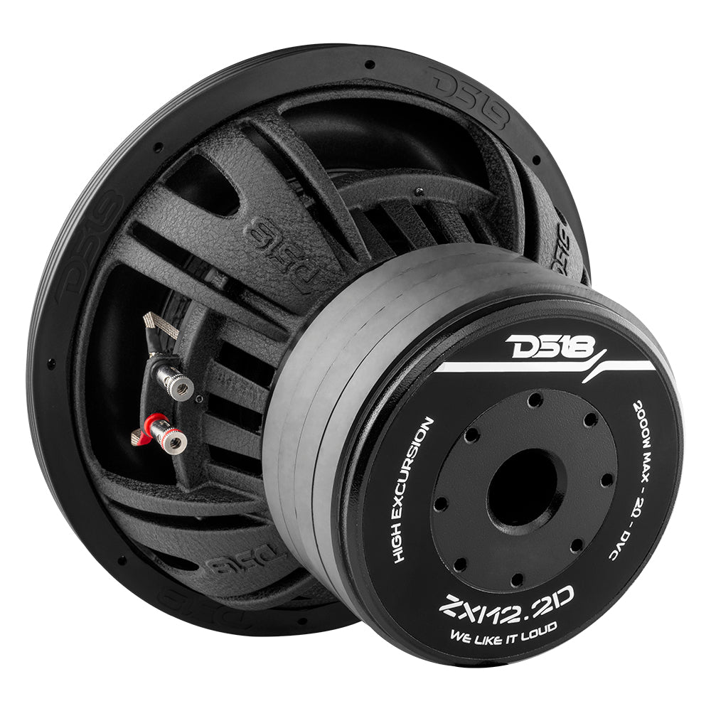 ZXI 12" High Excursion Subwoofer Quad Stacked Magnets | 1000W RMS DVC 2-Ohm