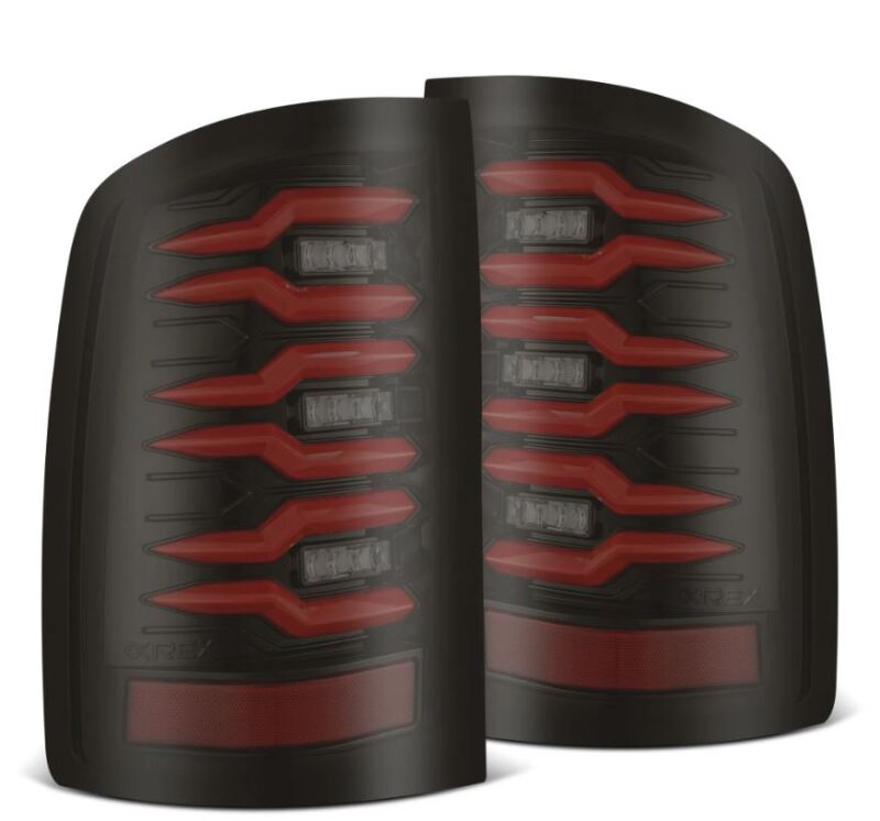 AlphaRex 07-13 GMC Sierra 1500/07-14 2500/3500HD (No Clsc/Dually) Luxx-Series LED Tail Lghts Blk Red 630080
