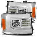 AlphaRex 07-13 GMC Sierra 1500 (No Clsc) LUXX-Series LED Proj HL Chrome w/Actv Lgt & Seq.Sig / DRL 880096