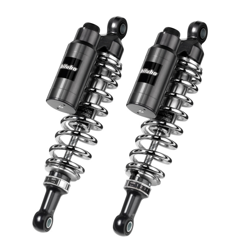 Bitubo Suspension Bitubo WMT0 Twinshocks Adj.: Spring Preload, Reb., Comp., Length 330mm, Piggyback Tank, Chr Edition HD004WMT03