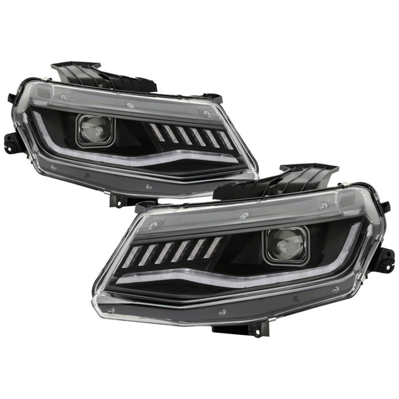 Spyder Chevy Camaro 16-18 HID Model Full LED Headlights Black PRO-YD-CCAM16HIDAP-SEQ-BK 5087355