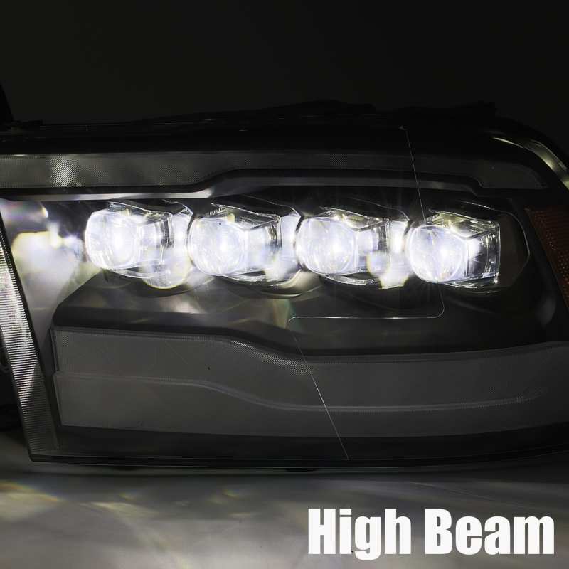 AlphaRex 09-18 Dodge Ram 1500HD NOVA LED Projector Headlights Plank Style Design Chrome w/DRL 880591