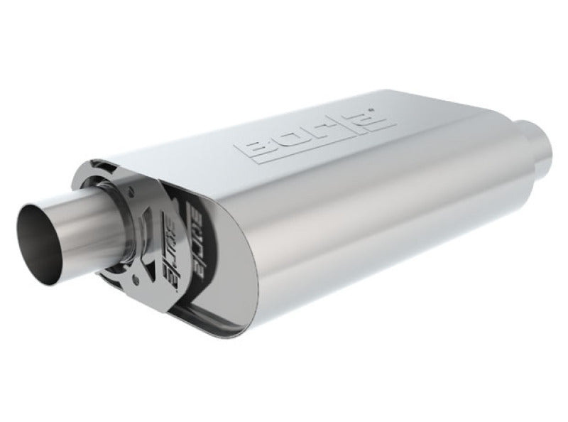 Borla CrateMuffler Stock SBC 283/327/350 2.5in Offset/Offset 14in x 4.35in x 9in Oval Muffler 400822
