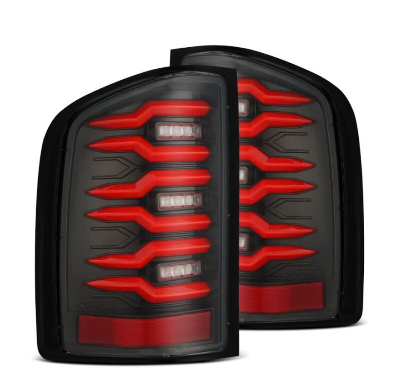 AlphaRex 07-14 Chevrolet Silverado 1500/2500HD/3500HD Luxx-Series LED Tail Lights Black/Red 620000