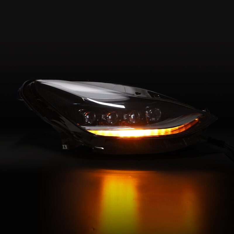 AlphaRex 17-22 Tesla Model 3/20-23 Model Y NOVA LED Proj Headlights Alpha-Blk w/Actv Lgt & Seq.Sig 880859