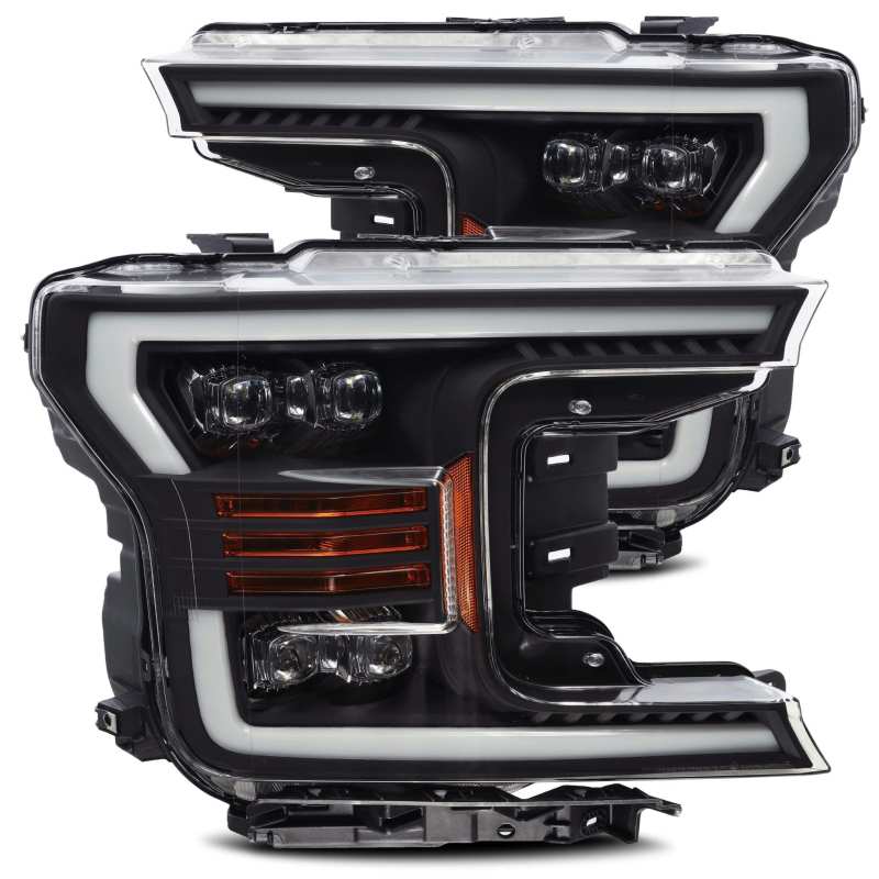 AlphaRex 18-19 Ford F-150 NOVA LED Proj Headlights Plank Style Matte Black w/Activ Light/Seq Signal 880182