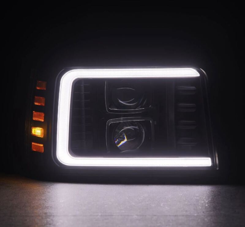 AlphaRex 92-96 Ford F-Series/Bronco PRO-Series Proj Headlight Blk w/Seq. Sig & DRL 880266