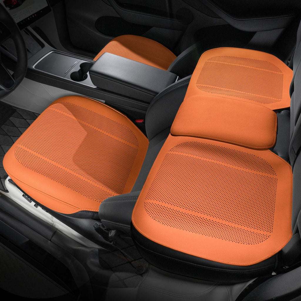 All-Wheather Nappa Leather Car Seat Covers for Tesla Model 3/Y/S/X