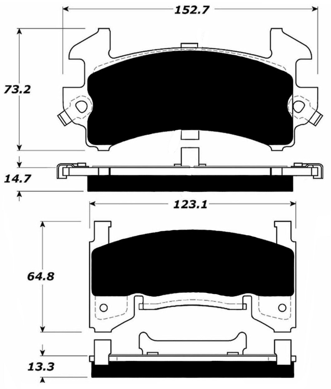 Porterfield Brake Pads for 1990 PONTIAC FIREBIRD w/Rear Discs