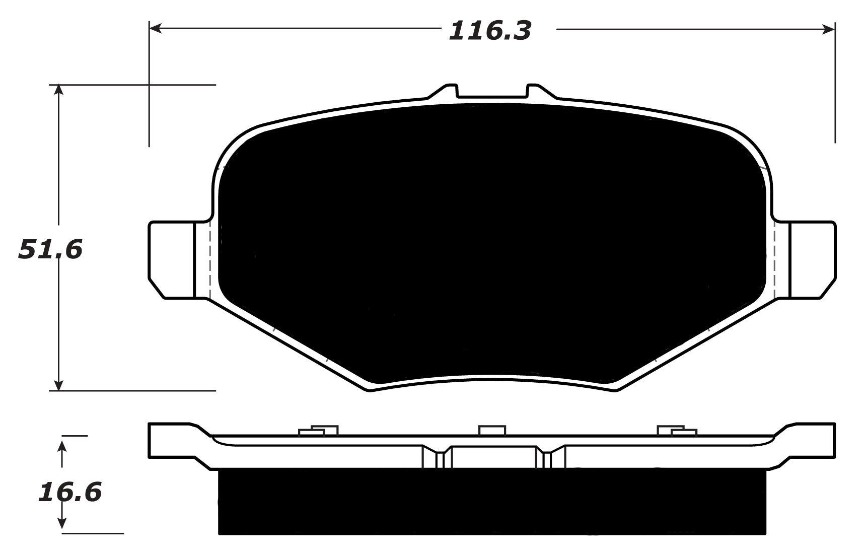 Porterfield Brake Pads for 2015 FORD TAURUS Police