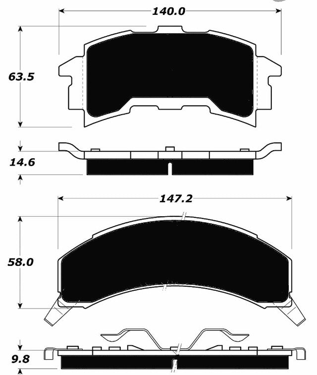 Porterfield Brake Pads for 1987 PONTIAC FIERO