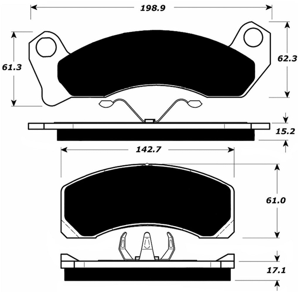 Porterfield Brake Pads for 1993 FORD MUSTANG V8 w/Rear Drums