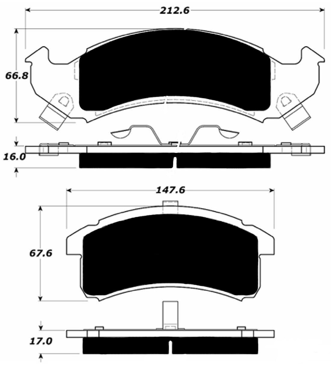 Porterfield Brake Pads for 1993 PONTIAC FIREBIRD w/Rear Drums