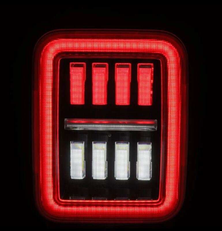 AlphaRex 19-24 Jeep Gladiator JT Nova-Series Prismatic LED Tail Lights - Black-Red 602070