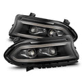 AlphaRex 15-23 Dodge Charger LUXX-Series LED Proj Headlights Black w/Activtn Lgt & Seq.Sig / SB DRL 880599