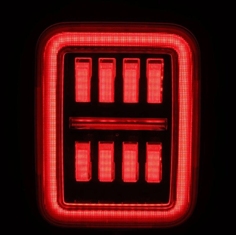 AlphaRex 19-24 Jeep Gladiator JT Nova-Series Prismatic LED Tail Lights - Black-Red 602070