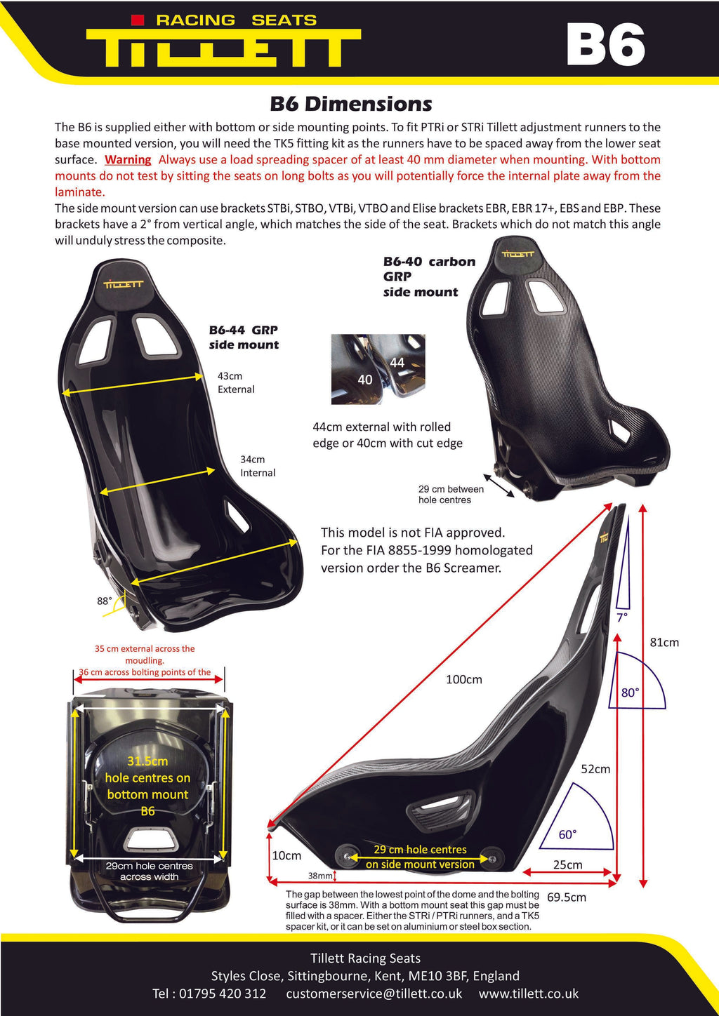Tillett B6 Seats