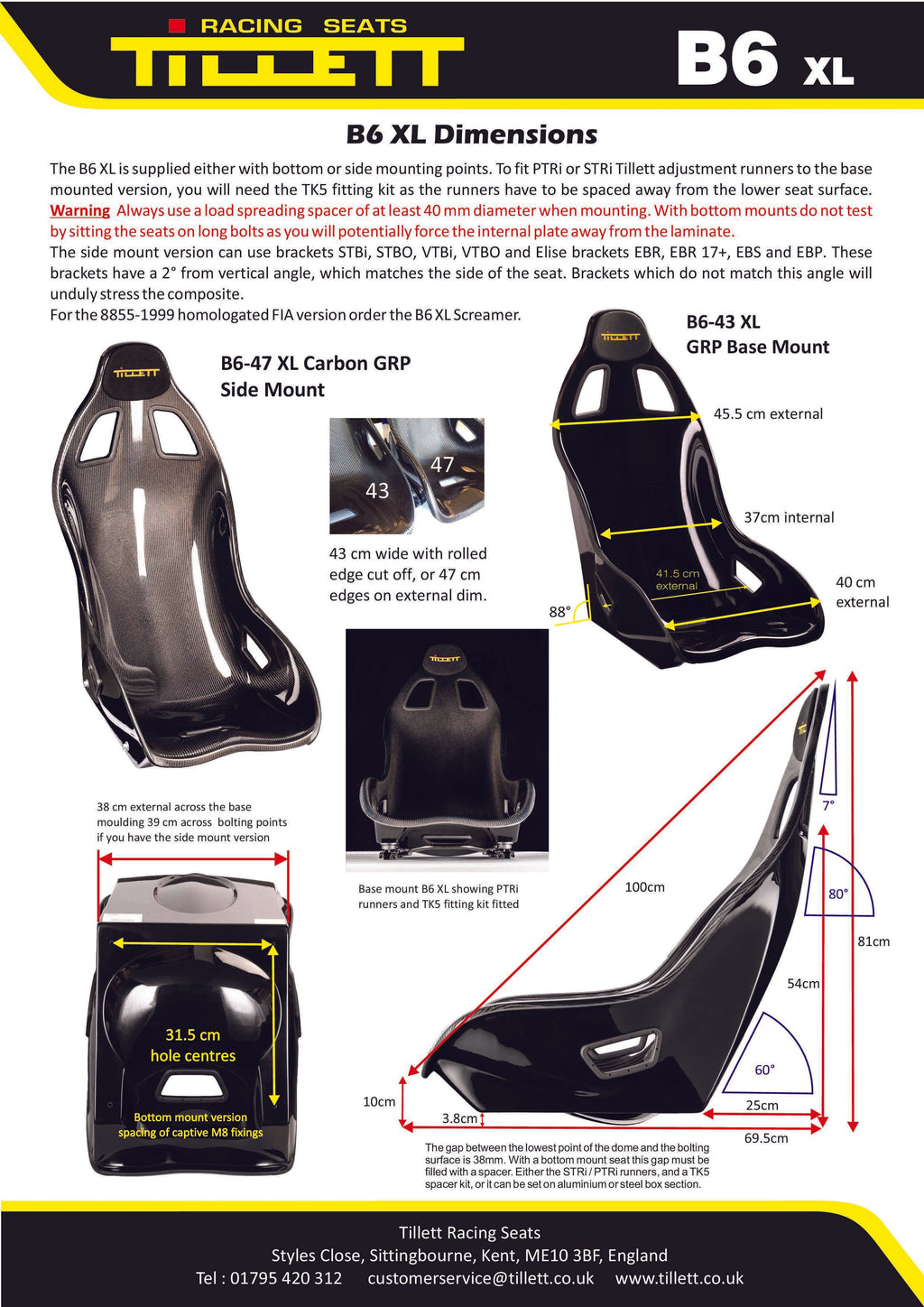 Tillett B6 Seats