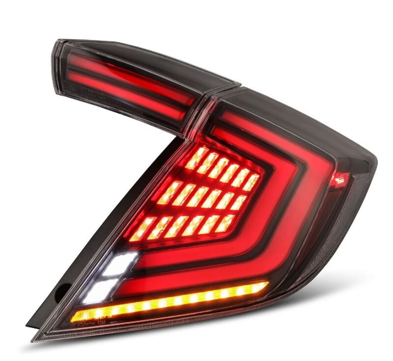 AlphaRex 16-21 Honda Civic Hatchback/ Type-R FK8 Nova-Series LED Tail Lights (Pair) - Alpha Black 676000