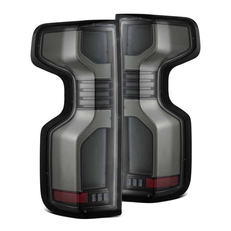 AlphaRex 19-24 Chevy Silverado 1500 / 20-24 2500HD/3500HD LUXX-Series LED Tail Lights Alpha Black 620078