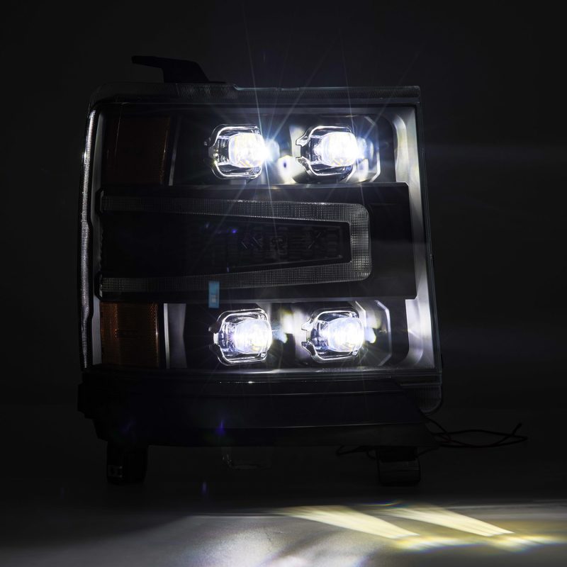 AlphaRex 16-18 Chevy 1500HD NOVA-Series LED Proj Headlights BK w/Actv Lgt/SeqSig & DRL (Req 810023) 880237