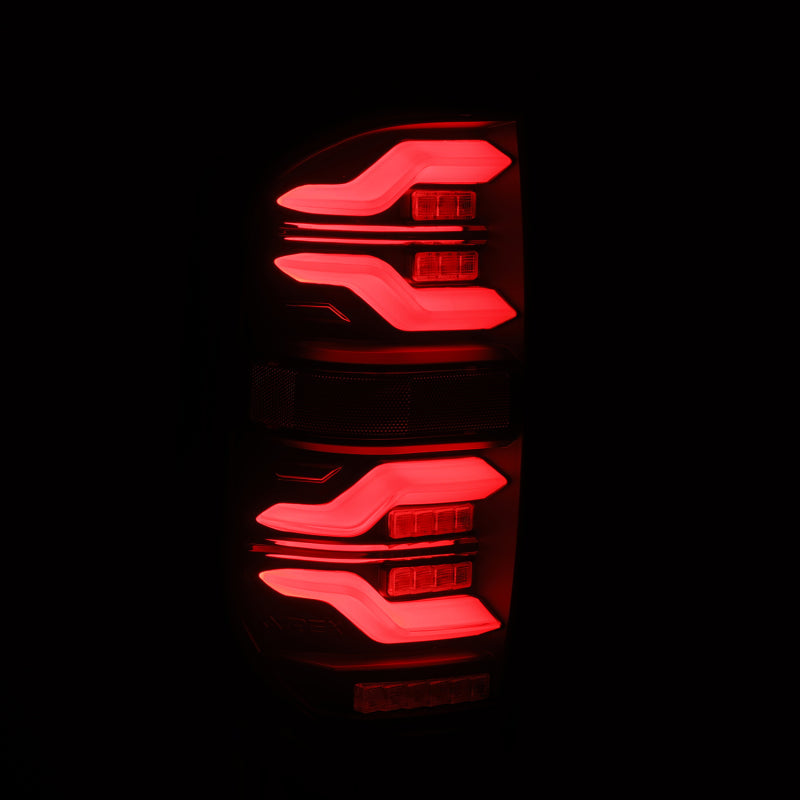 AlphaRex 14-21 Toyota Tundra LUXX LED Taillights Alpha Blk w/Activ Light/Seq Signal 672030