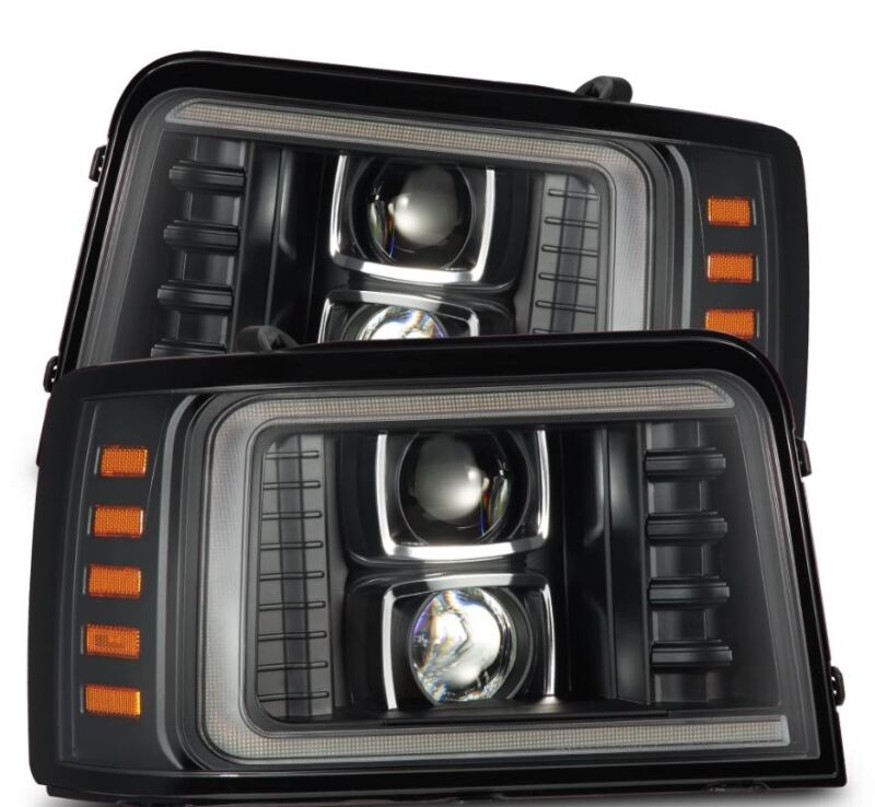 AlphaRex 92-96 Ford F-Series/Bronco PRO-Series Proj Headlight Blk w/Seq. Sig & DRL 880266