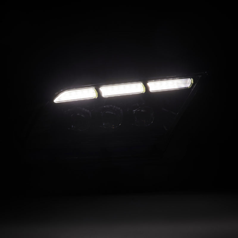 AlphaRex 13-14 Ford Mustang NOVA-Series LED Projector Headlights Blk w/Activ Lght & Seq.Sig / SB DRL 880487