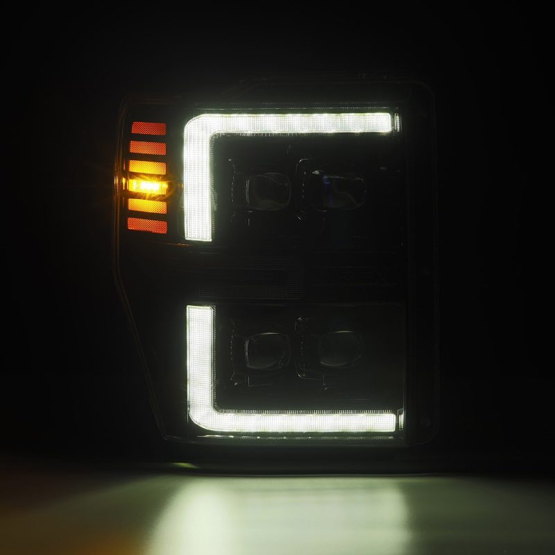 AlphaRex 08-10 Ford F250-550 NOVA-Series LED Projector Headlights Black w/Activ Light/Seq Signal 880310