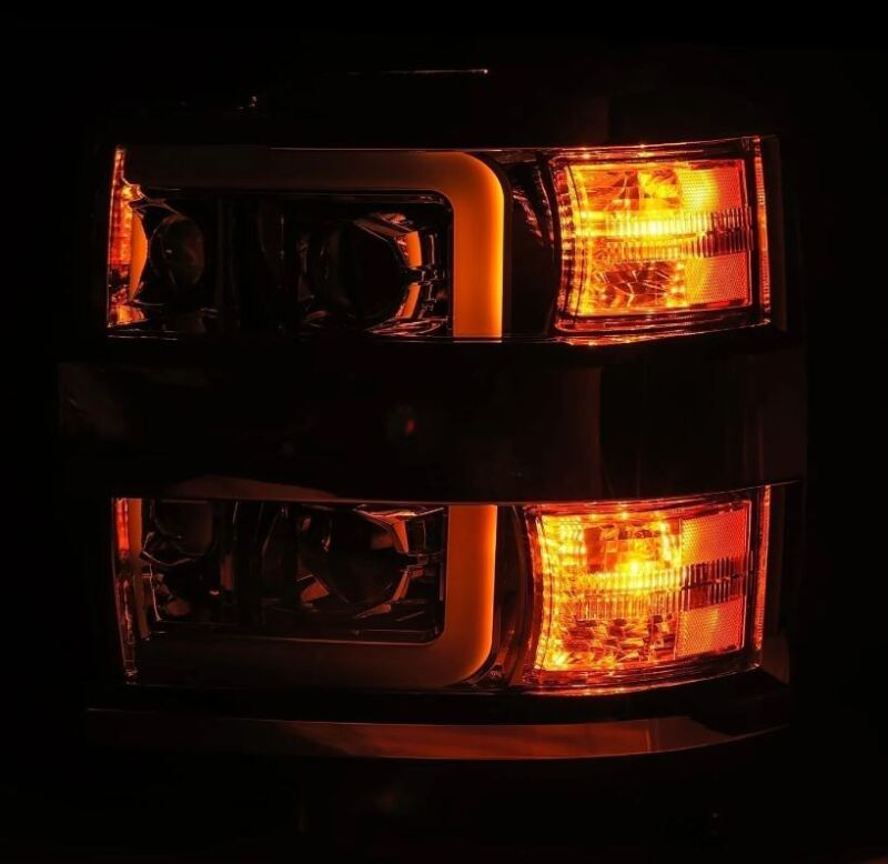 AlphaRex 15-19 Chevy Silverado 2500/3500 LUXX-Series Proj. Headlights Chrome w/Actv SeqSig & DRL 880099