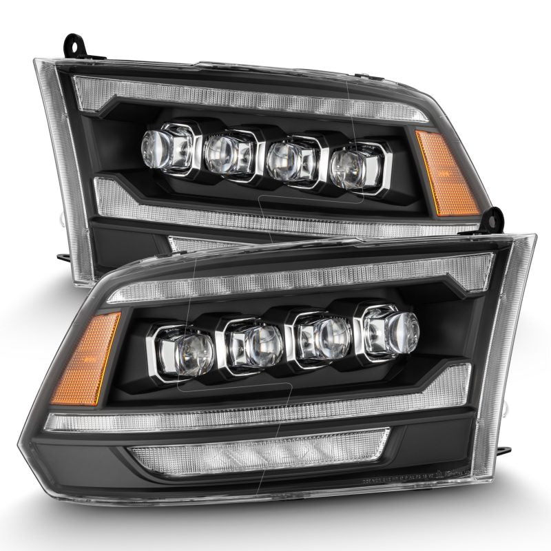AlphaRex 09-18 Dodge Ram 2500 NOVA LED Proj Headlights Plank Style Design Black w/ Activation Light 880555