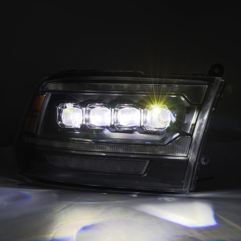 AlphaRex 09-18 Dodge Ram 2500 NOVA LED Proj Headlights Plank Style Design Black w/ Activation Light 880555