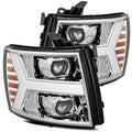 AlphaRex 07-13 Chevy 1500HD PRO-Series Proj Headlights Plank Style Chrome w/Activ Light/Seq Signal 880204
