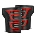 AlphaRex 15-20 Ford F-150 Luxx LED Tail Lights (Pair) Black/Red (Not For Blind Spot Sensor Models) 652050