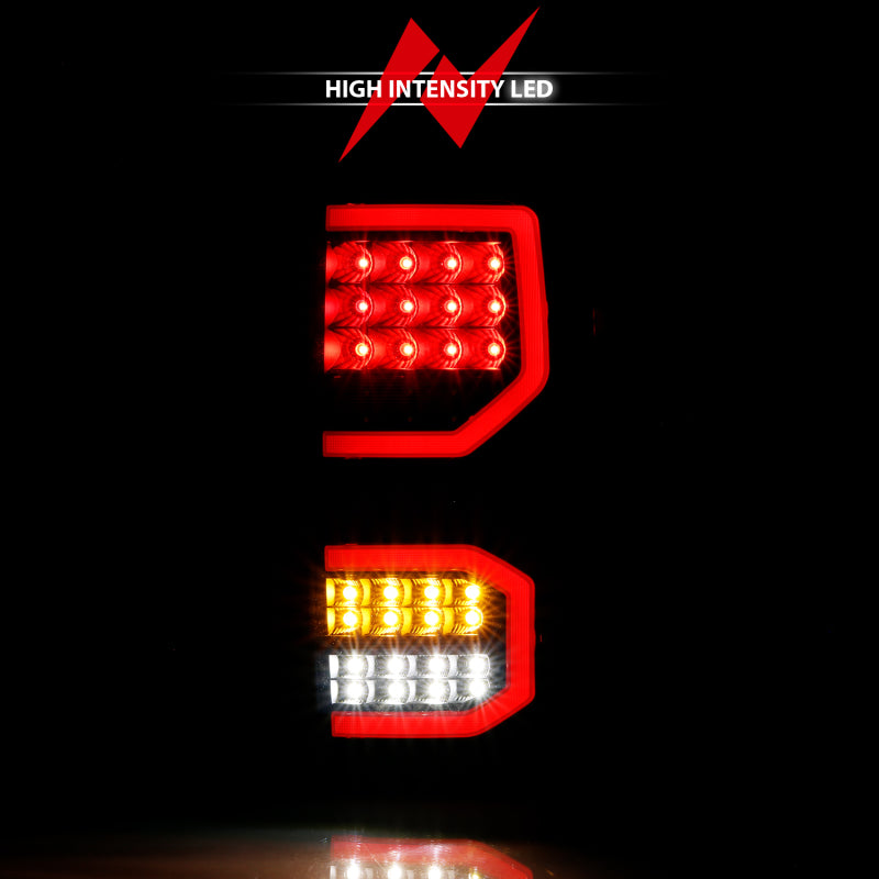 ANZO 2007-2013 Toyota Tundra LED Taillights Plank Style Black w/Smoke Lens 311337