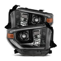 AlphaRex 14-21 Toyota Tundra LUXX-Series LED Proj Headlights Alpha-Blk w/Actv Light & Seq. Sig + DRL 880836